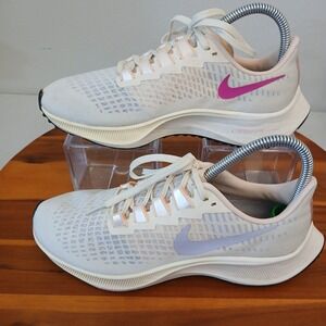 Nike Air Zoom Pegasus 37 Womens 7.5 Ivory Running Shoes Sneakers BQ9647-101
